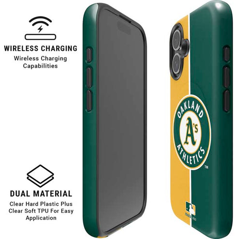 MLB Oakland Athletics Split iPhone 16 Magsafe Impact Case