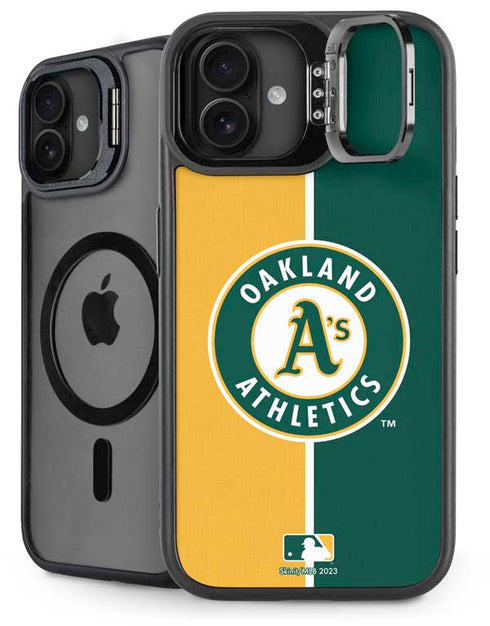 MLB Oakland Athletics Split iPhone 16 Plus Kickstand Case