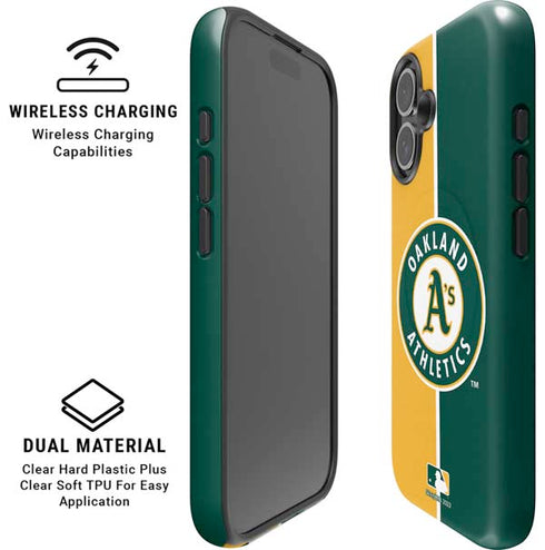 MLB Oakland Athletics Split iPhone 16 Plus Magsafe Impact Case