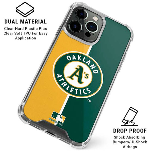 MLB Oakland Athletics Split iPhone 16 Pro Clear Case