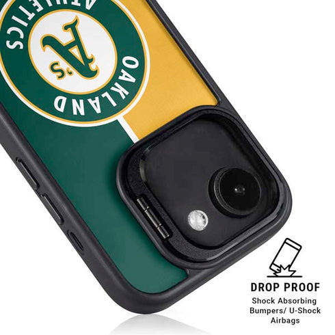 MLB Oakland Athletics Split iPhone 16e Kickstand Case