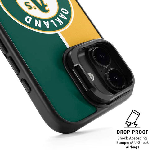 MLB Oakland Athletics Split iPhone 17 Kickstand Case