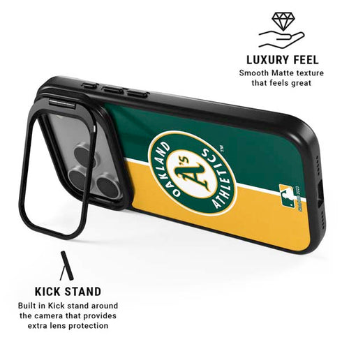MLB Oakland Athletics Split iPhone 17 Pro Kickstand Case