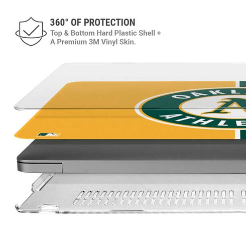 MLB Oakland Athletics Split MacBook Pro 14in (2021-24) Case plus Skin