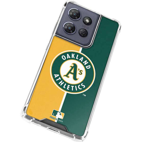 MLB Oakland Athletics Split Moto G 5G (2025) Clear Case