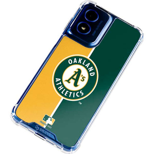 MLB Oakland Athletics Split Moto G 5G (2024) Clear Case