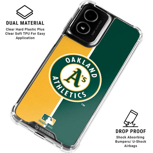 MLB Oakland Athletics Split Moto G Power 5G (2024) Clear Case