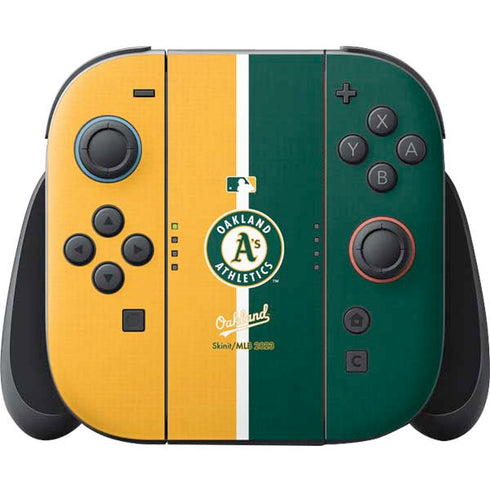 MLB Oakland Athletics Split Nintendo Switch 2 (2025) Joy-Con Controller Skin