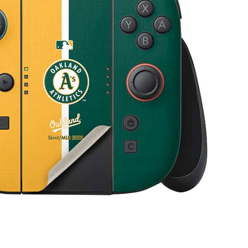 MLB Oakland Athletics Split Nintendo Switch 2 (2025) Joy-Con Controller Skin