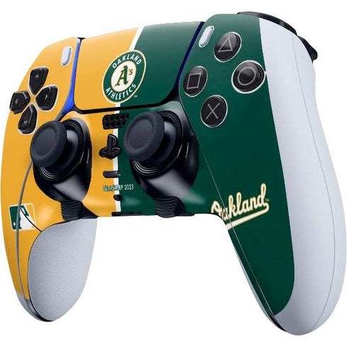 MLB Oakland Athletics Split PS5 DualSense Edge Pro Controller Skin