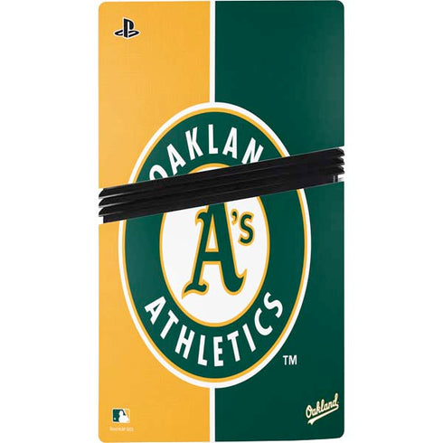 MLB Oakland Athletics Split PS5 Pro Console Skin