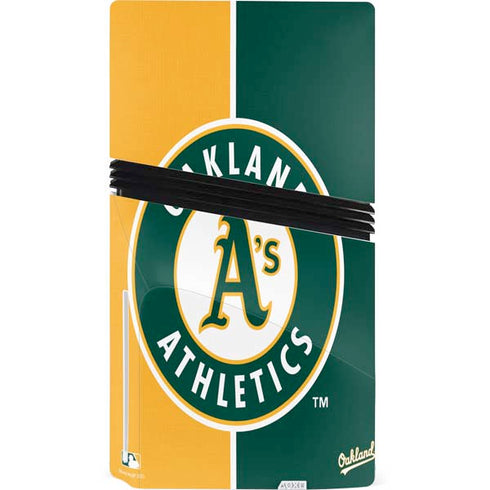 MLB Oakland Athletics Split PS5 Pro Disk Console Skin
