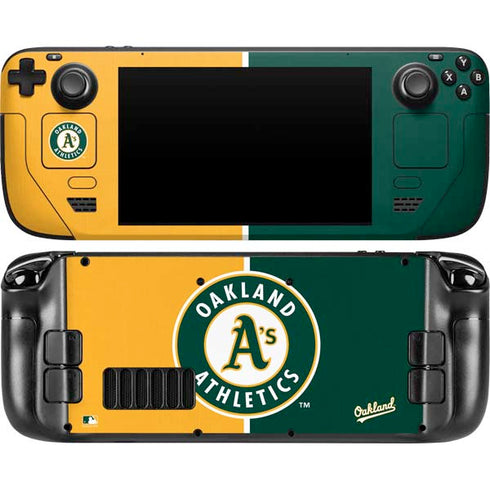 MLB Oakland Athletics Split Steam Deck Handheld Gaming Computer Skin