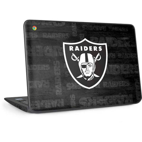 NFL Las Vegas Raiders Black & White HP Chromebook Skin