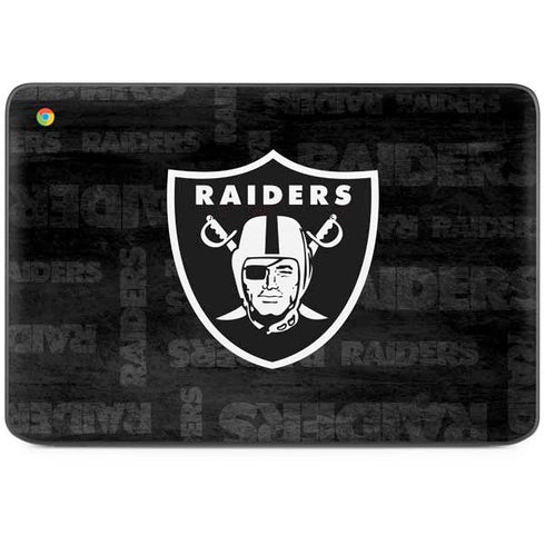 NFL Las Vegas Raiders Black & White HP Chromebook Skin
