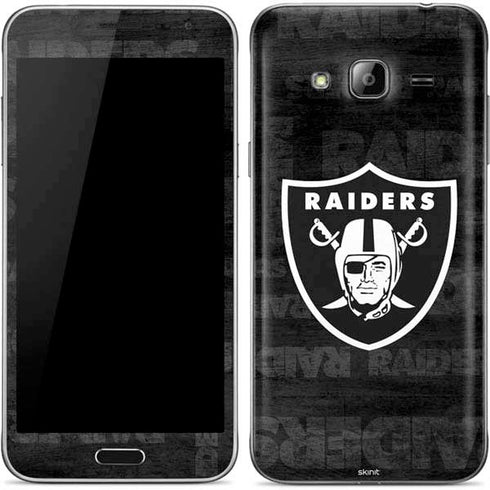 NFL Las Vegas Raiders Black & White Galaxy J3 Skin