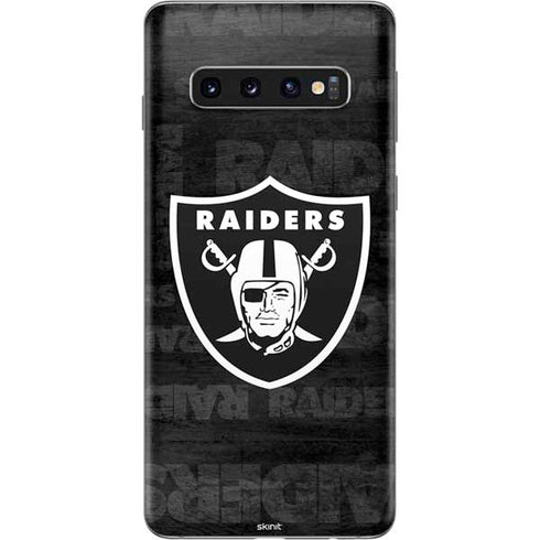 NFL Las Vegas Raiders Black & White Galaxy S10 Skin
