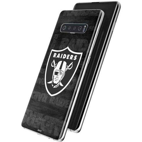 NFL Las Vegas Raiders Black & White Galaxy S10 Skin