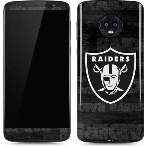 NFL Las Vegas Raiders Black & White Moto G6 Skin