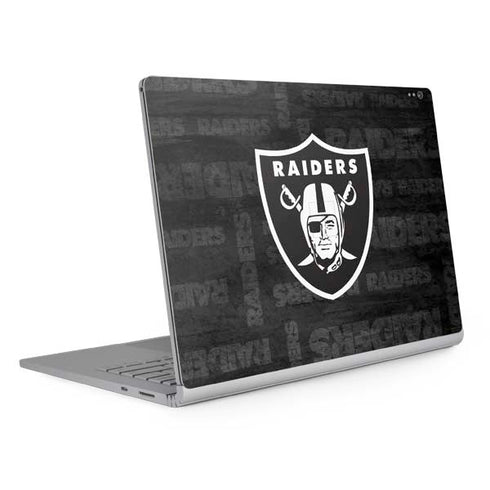 NFL Las Vegas Raiders Black & White Surface Book 2 15in Skin