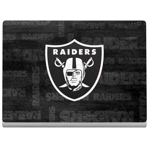 NFL Las Vegas Raiders Black & White Surface Book 2 15in Skin