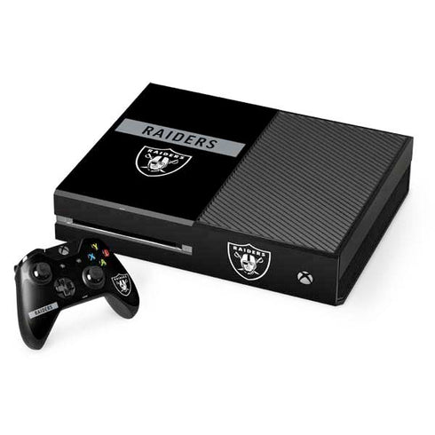 NFL Las Vegas Raiders Black Performance Series Xbox One Console and Controller Bundle Skin