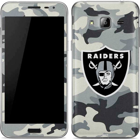 NFL Las Vegas Raiders Camo Galaxy J3 Skin