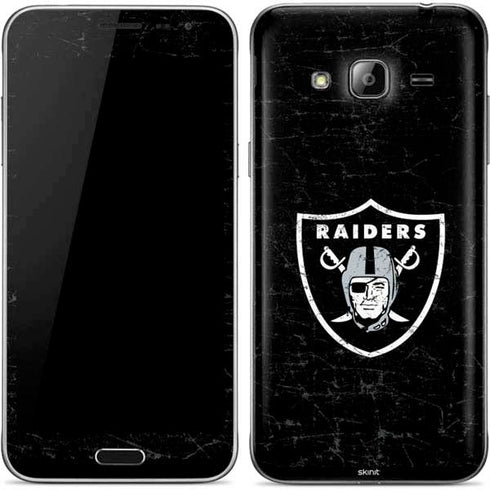 NFL Las Vegas Raiders Distressed Galaxy J3 Skin