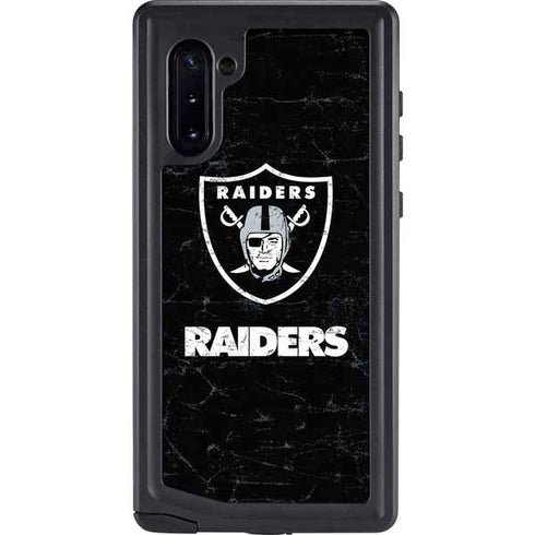 NFL Las Vegas Raiders Distressed Galaxy Note 10 Waterproof Case