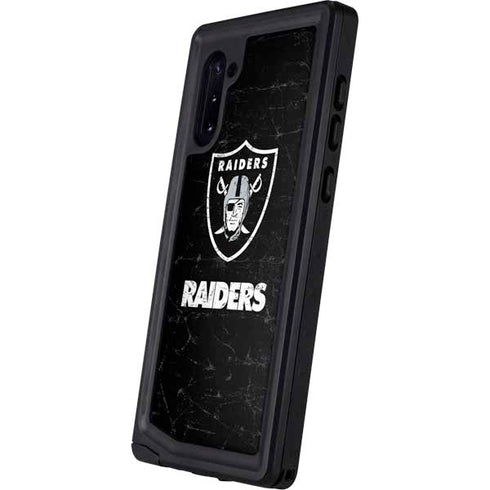 NFL Las Vegas Raiders Distressed Galaxy Note 10 Waterproof Case