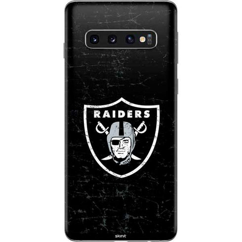 NFL Las Vegas Raiders Distressed Galaxy S10 Skin