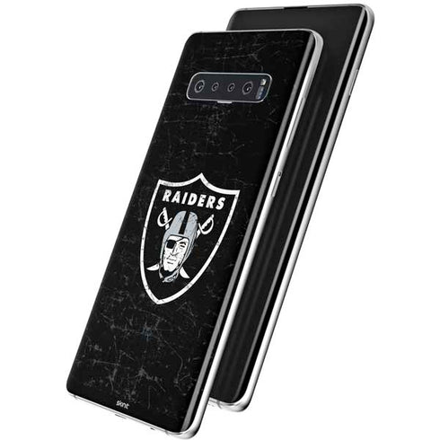 NFL Las Vegas Raiders Distressed Galaxy S10 Skin