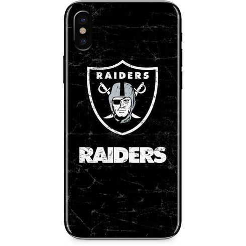 NFL Las Vegas Raiders Distressed iPhone XS Skin