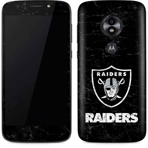NFL Las Vegas Raiders Distressed Moto E5 Play Skin