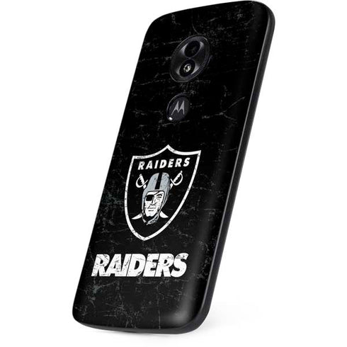 NFL Las Vegas Raiders Distressed Moto E5 Play Skin