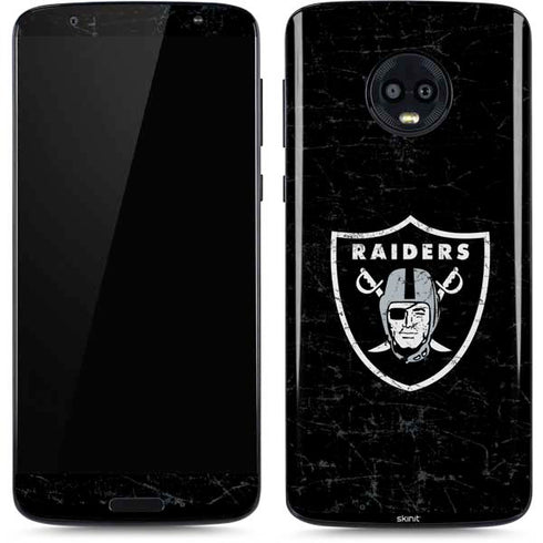 NFL Las Vegas Raiders Distressed Moto G6 Skin