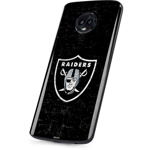 NFL Las Vegas Raiders Distressed Moto G6 Skin