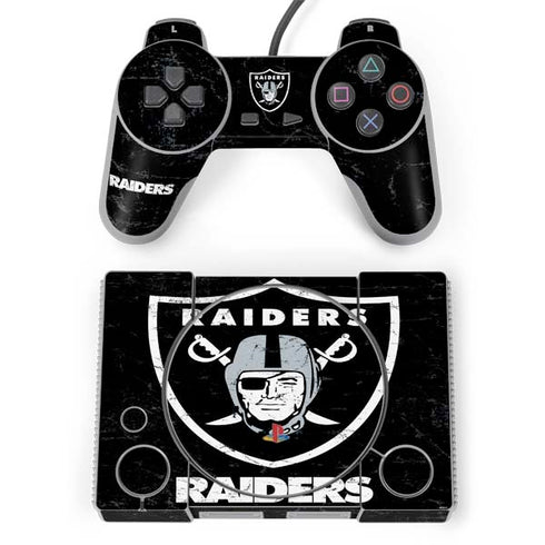NFL Las Vegas Raiders Distressed PlayStation Classic Bundle Skin