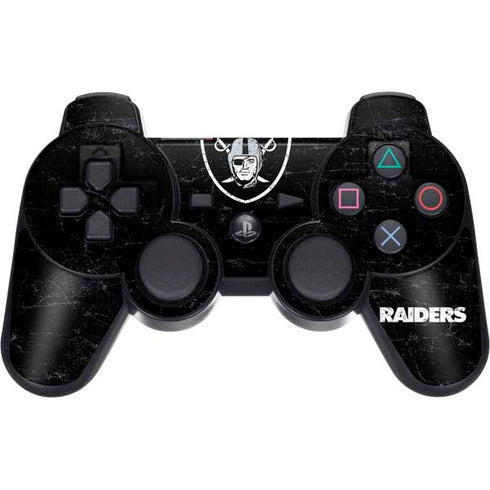 NFL Las Vegas Raiders Distressed PS3 Dual Shock wireless controller Skin
