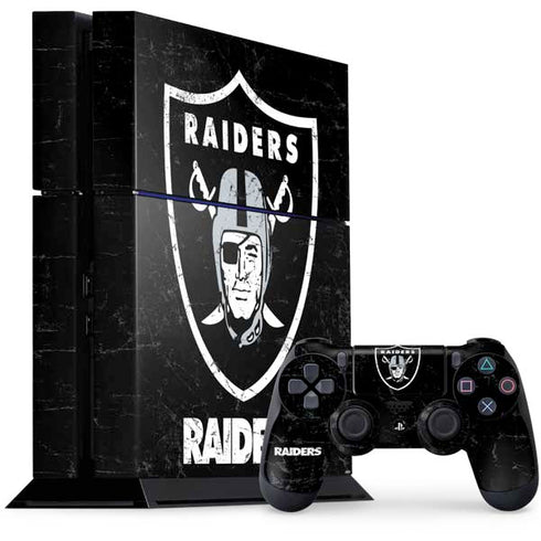 NFL Las Vegas Raiders Distressed PlayStation PS4 Skins