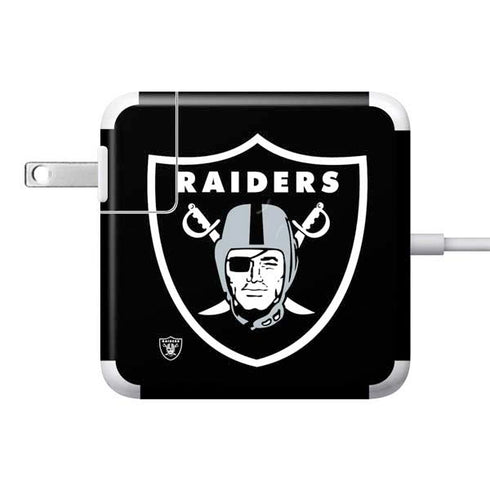 NFL Las Vegas Raiders Large Logo 85W Power Adapter (15 and 17 inch MacBook Pro Charger) Skin
