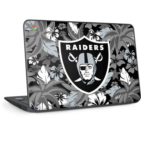 NFL Las Vegas Raiders Tropical Print HP Chromebook Skin
