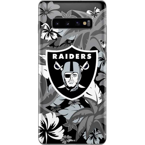 NFL Las Vegas Raiders Tropical Print Galaxy S10 Plus Skin
