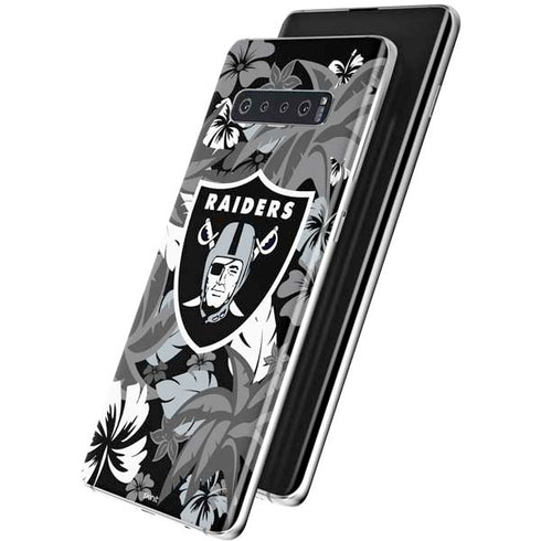 NFL Las Vegas Raiders Tropical Print Galaxy S10 Plus Skin