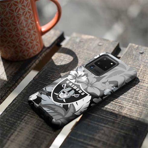 NFL Las Vegas Raiders Tropical Print Galaxy S20 Ultra 5G Pro Case