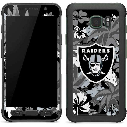 NFL Las Vegas Raiders Tropical Print Galaxy S7 Active Skin
