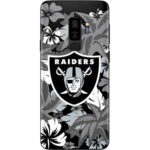 NFL Las Vegas Raiders Tropical Print Galaxy S9 Plus Skin
