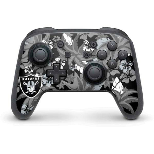 NFL Las Vegas Raiders Tropical Print Nintendo Switch Pro Controller Skin