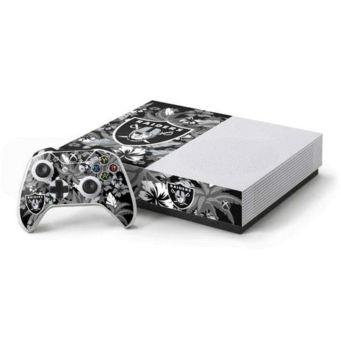 NFL Las Vegas Raiders Tropical Print Xbox One S All-Digital Edition Bundle Skin