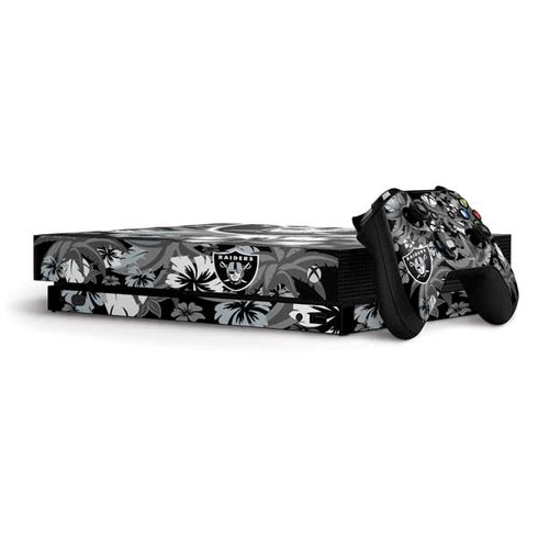 NFL Las Vegas Raiders Tropical Print Xbox One X Bundle Skin